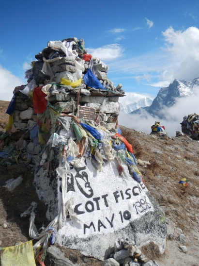 A memorial for Scott Fischer the US climber who died on Everest on 11 May 1996