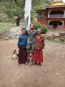 The friendly Lama and monk who let me stay in their monastery when I couldn't find anywhere else to stay in Huricot.